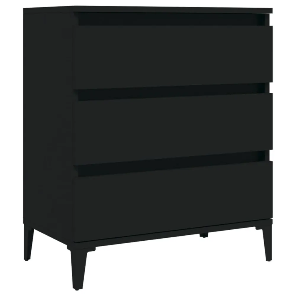 Credenza Nero 60x35x70 cm Legno Multistrato Stile Rustico