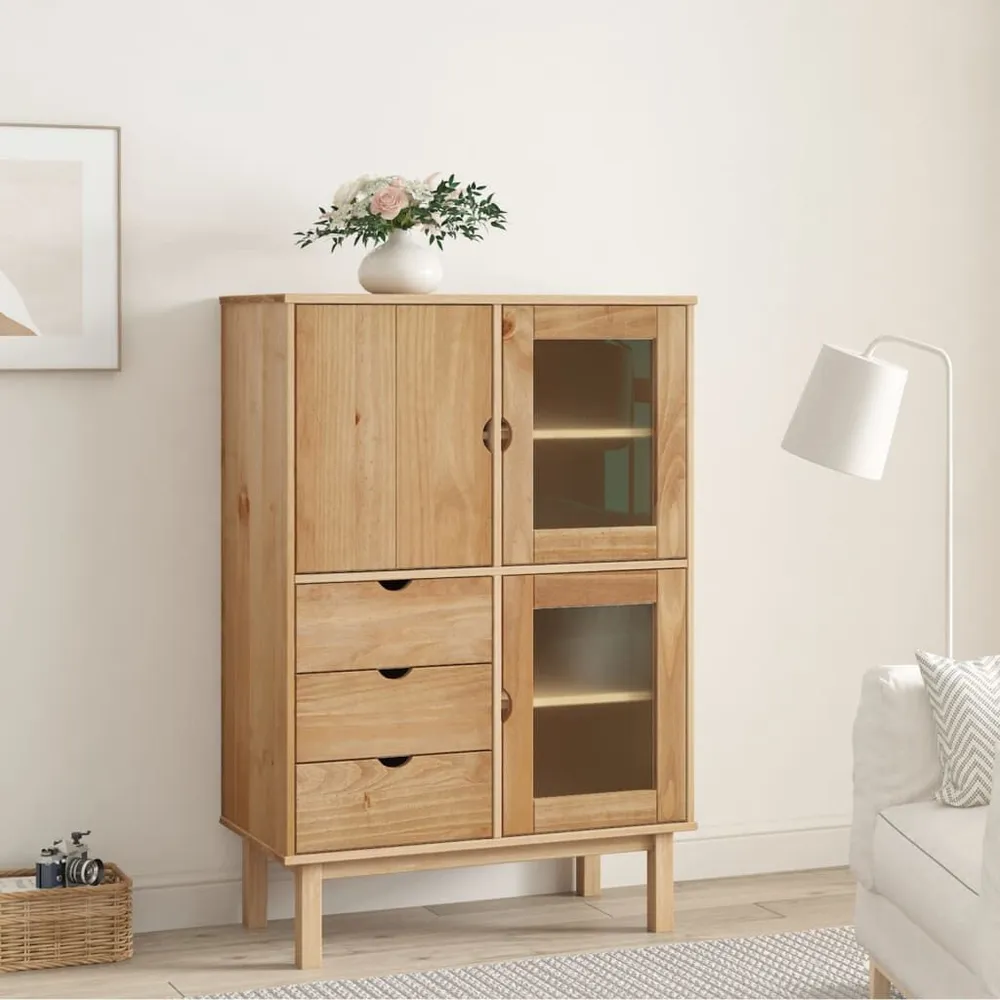 Credenza OTTA 85x43x125 cm Legno Massello di Pino