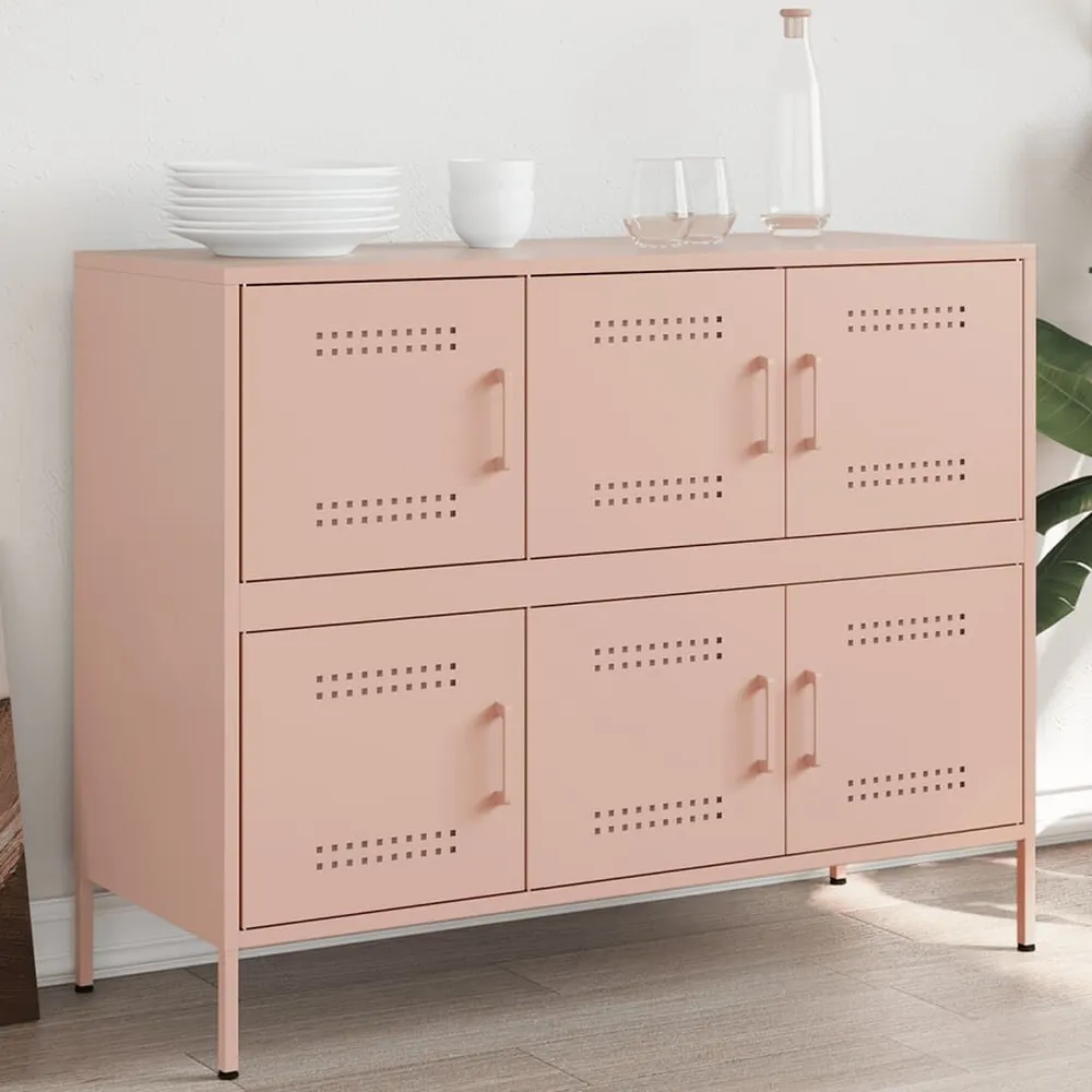 Credenza Rosa 100,5x39x79 cm Acciaio