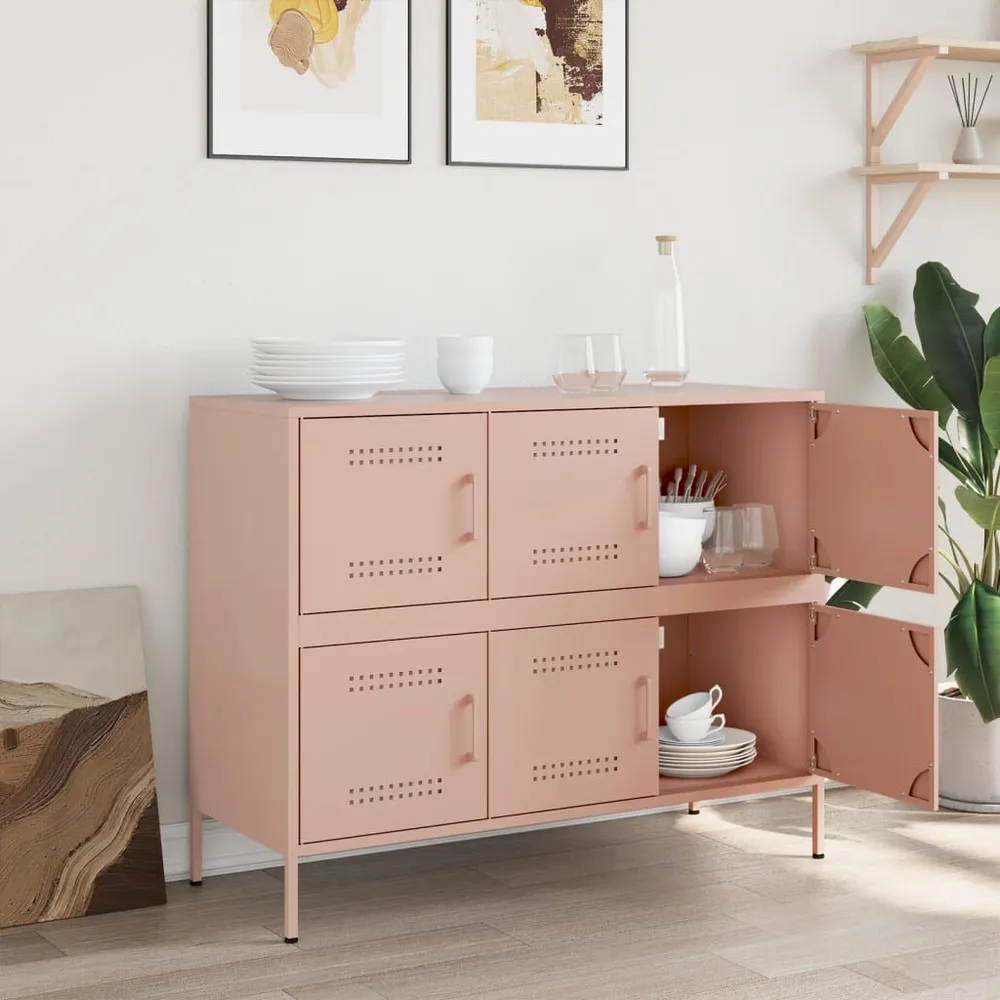 Credenza Rosa 100,5x39x79 cm Acciaio