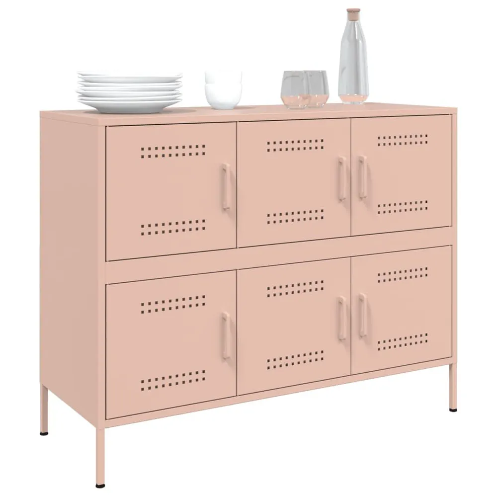 Credenza Rosa 100,5x39x79 cm Acciaio