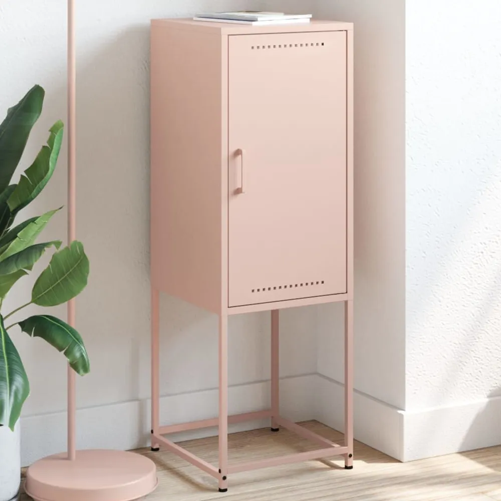 Credenza Rosa 36x39x107 cm Acciaio Noce Naturale