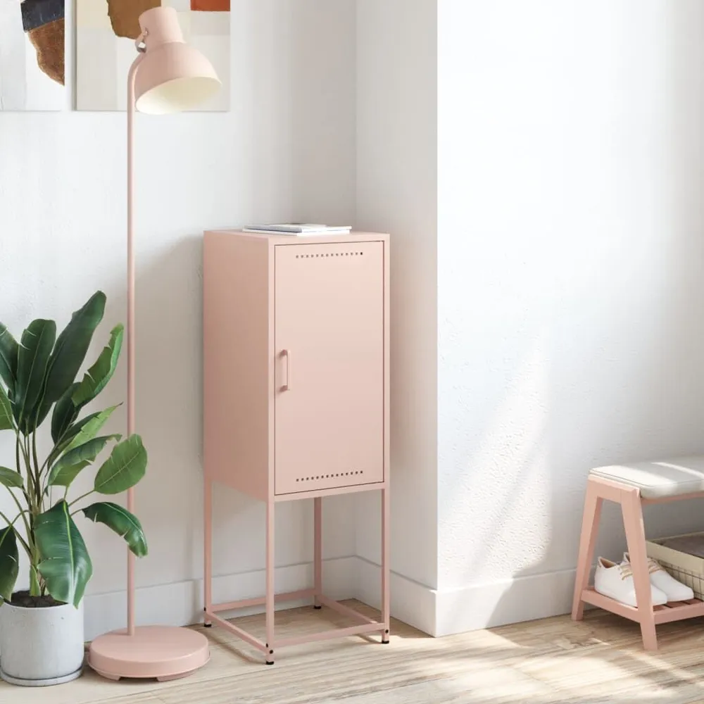 Credenza Rosa 36x39x107 cm Acciaio Noce Naturale