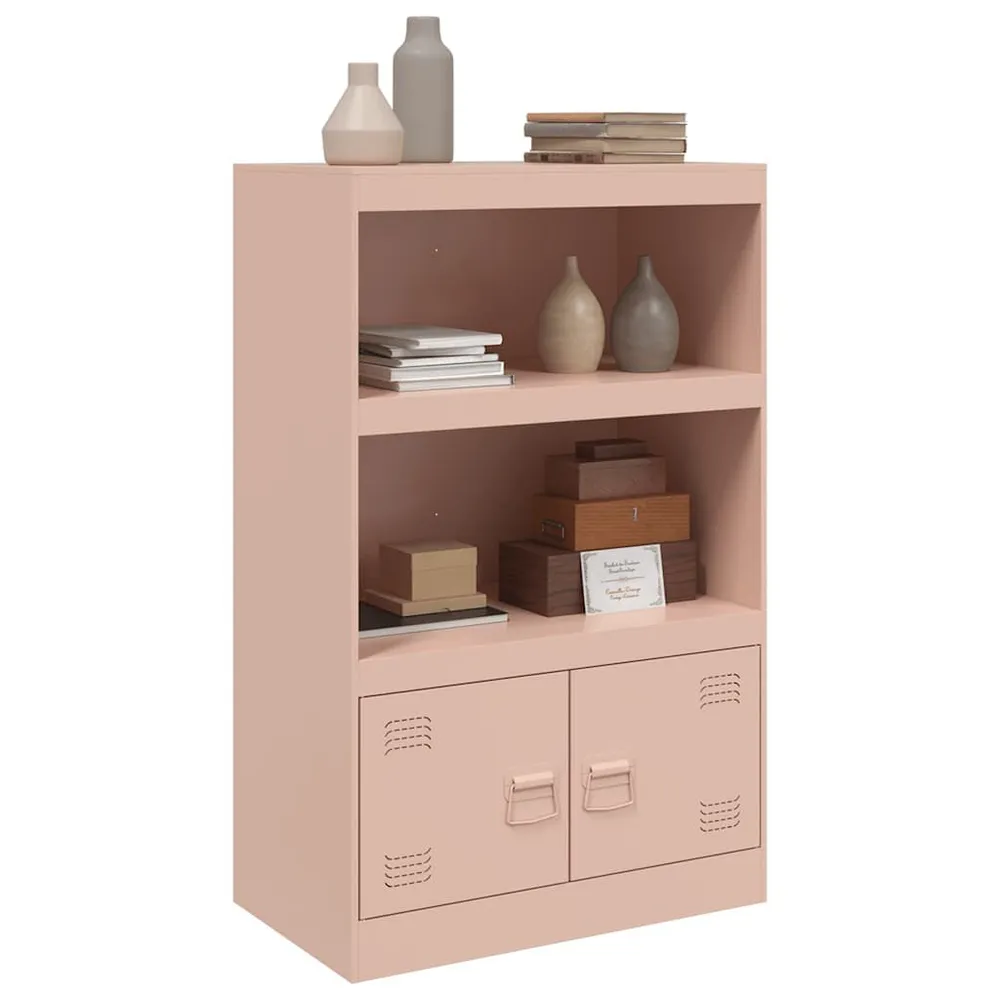Credenza Rosa 67x39x107 cm Acciaio | Resistente all'Umidità e ai Graffi