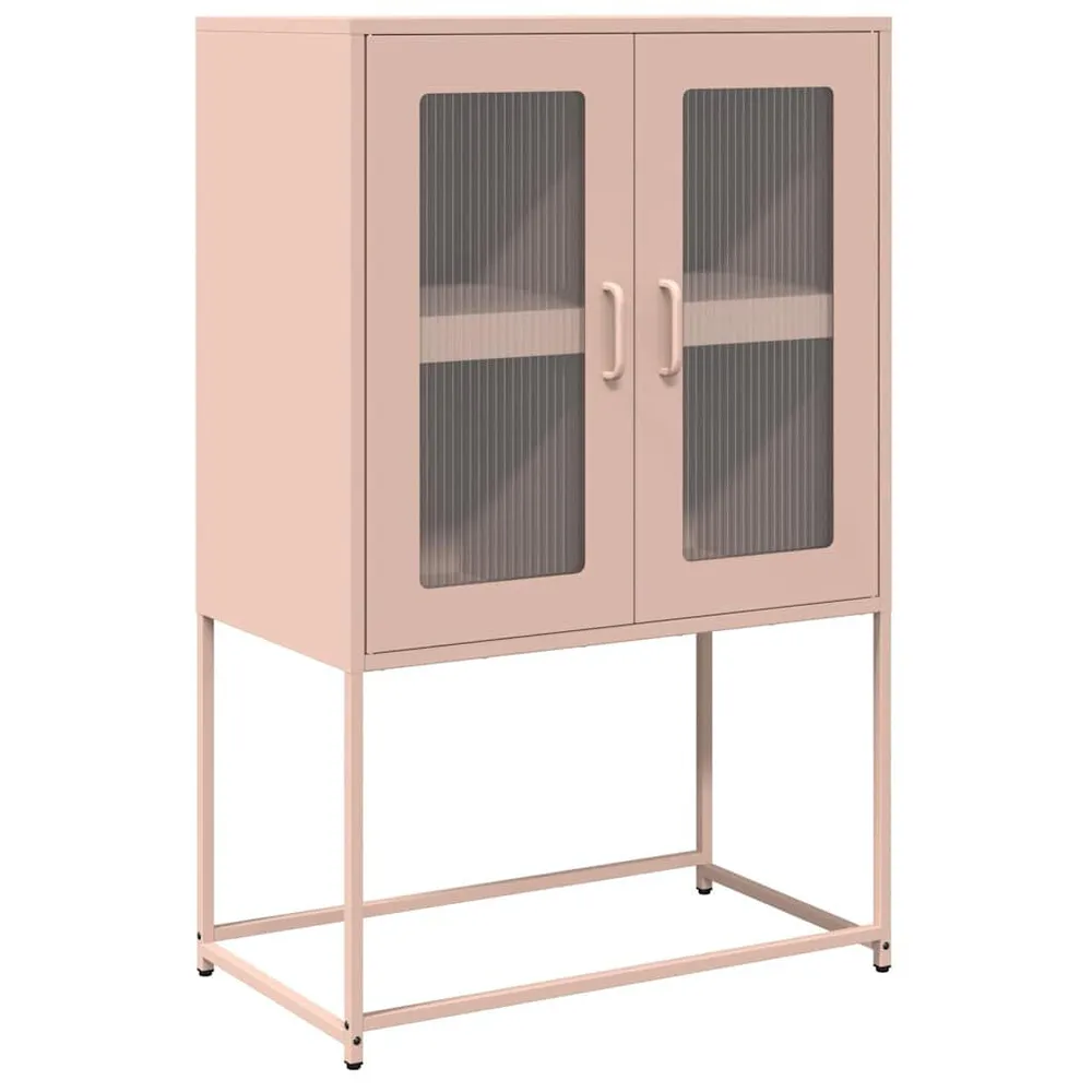 Credenza Rosa 68x39x107 cm Acciaio Noce Naturale