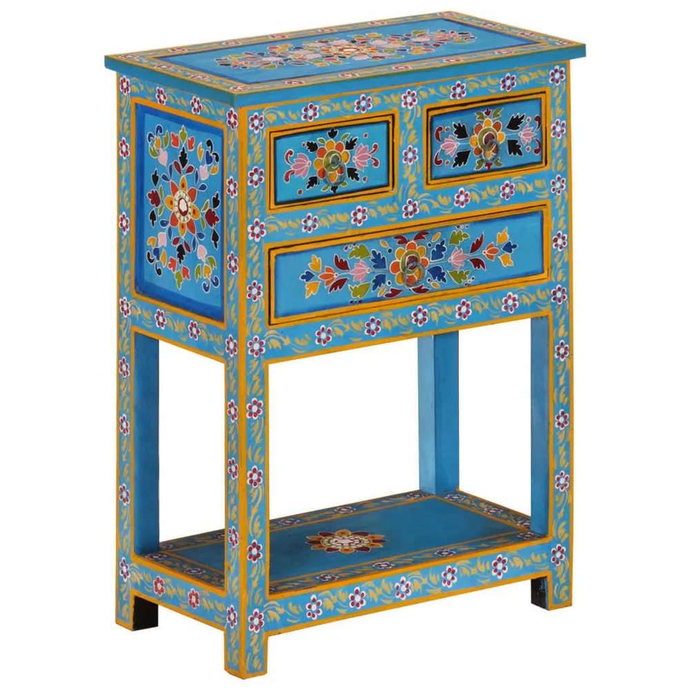 Credenza Turchese 55x30x76 cm Legno Massello di Mango - Consegna e Montaggio Inclusi