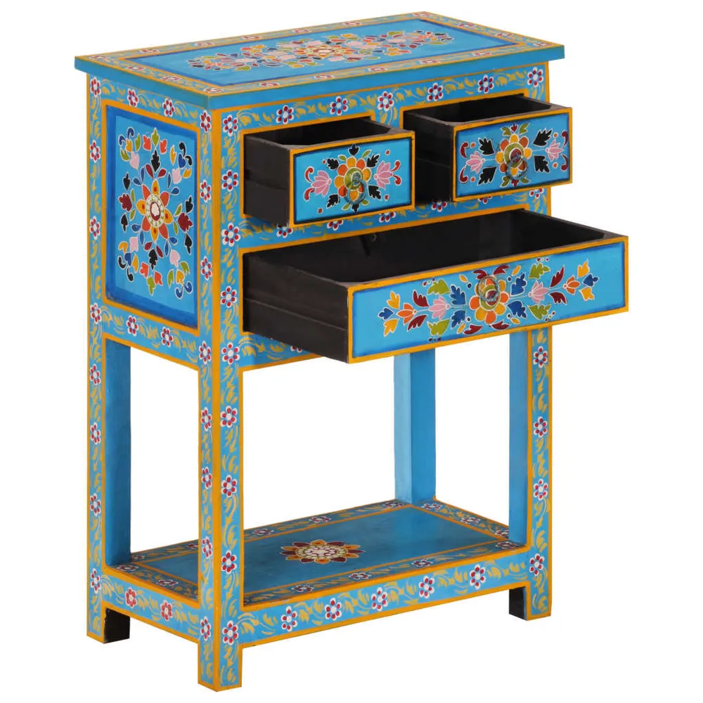 Credenza Turchese 55x30x76 cm Legno Massello di Mango - Consegna e Montaggio Inclusi