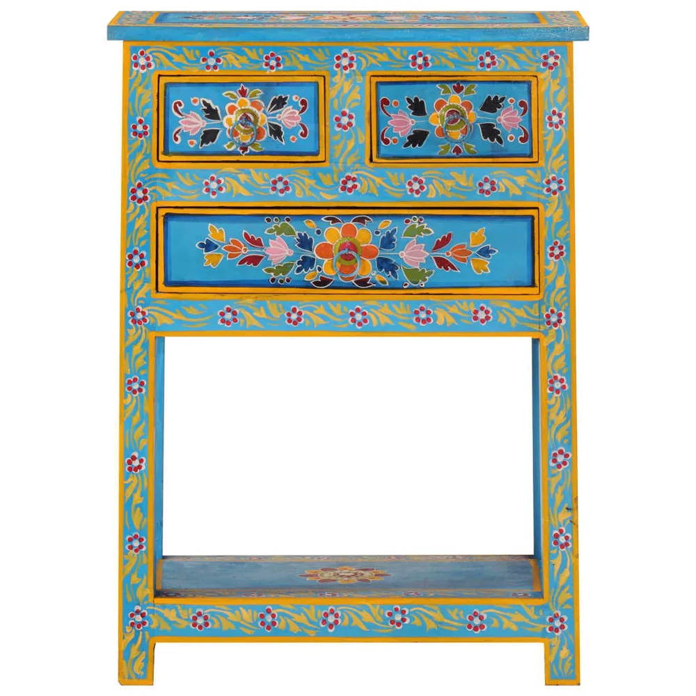 Credenza Turchese 55x30x76 cm Legno Massello di Mango - Consegna e Montaggio Inclusi