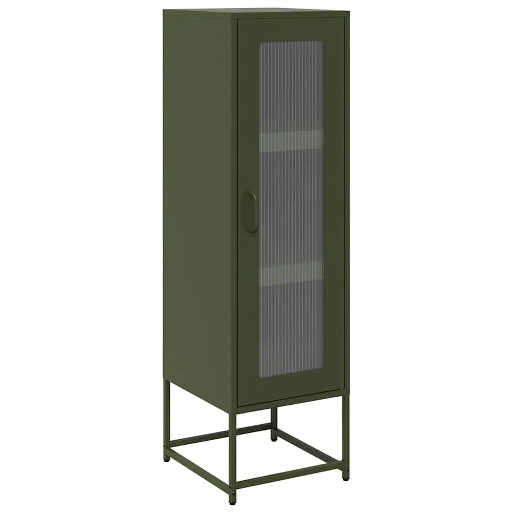 Credenza Verde Oliva 36x39x123 cm Acciaio Laminato Polare