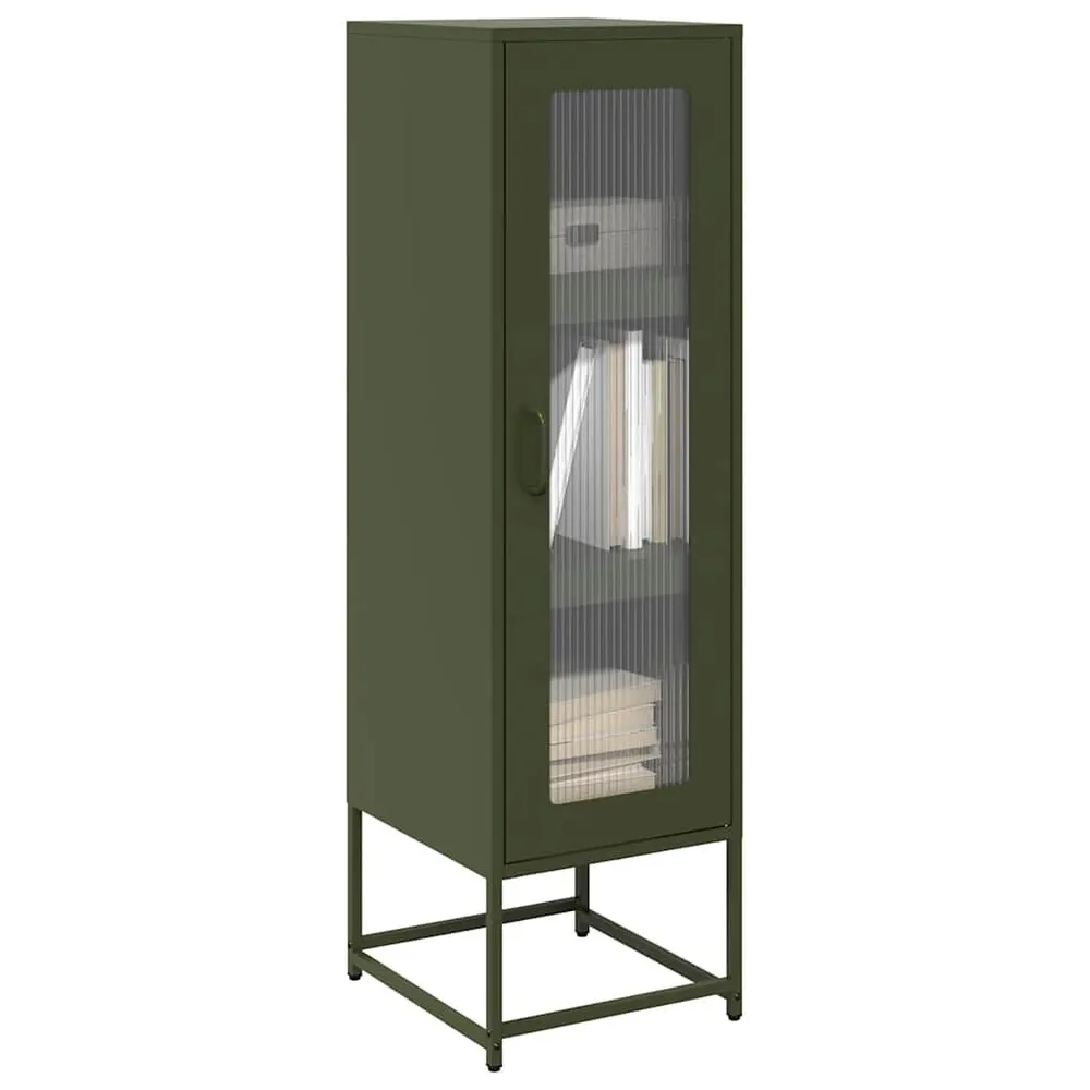 Credenza Verde Oliva 36x39x123 cm Acciaio Laminato Polare