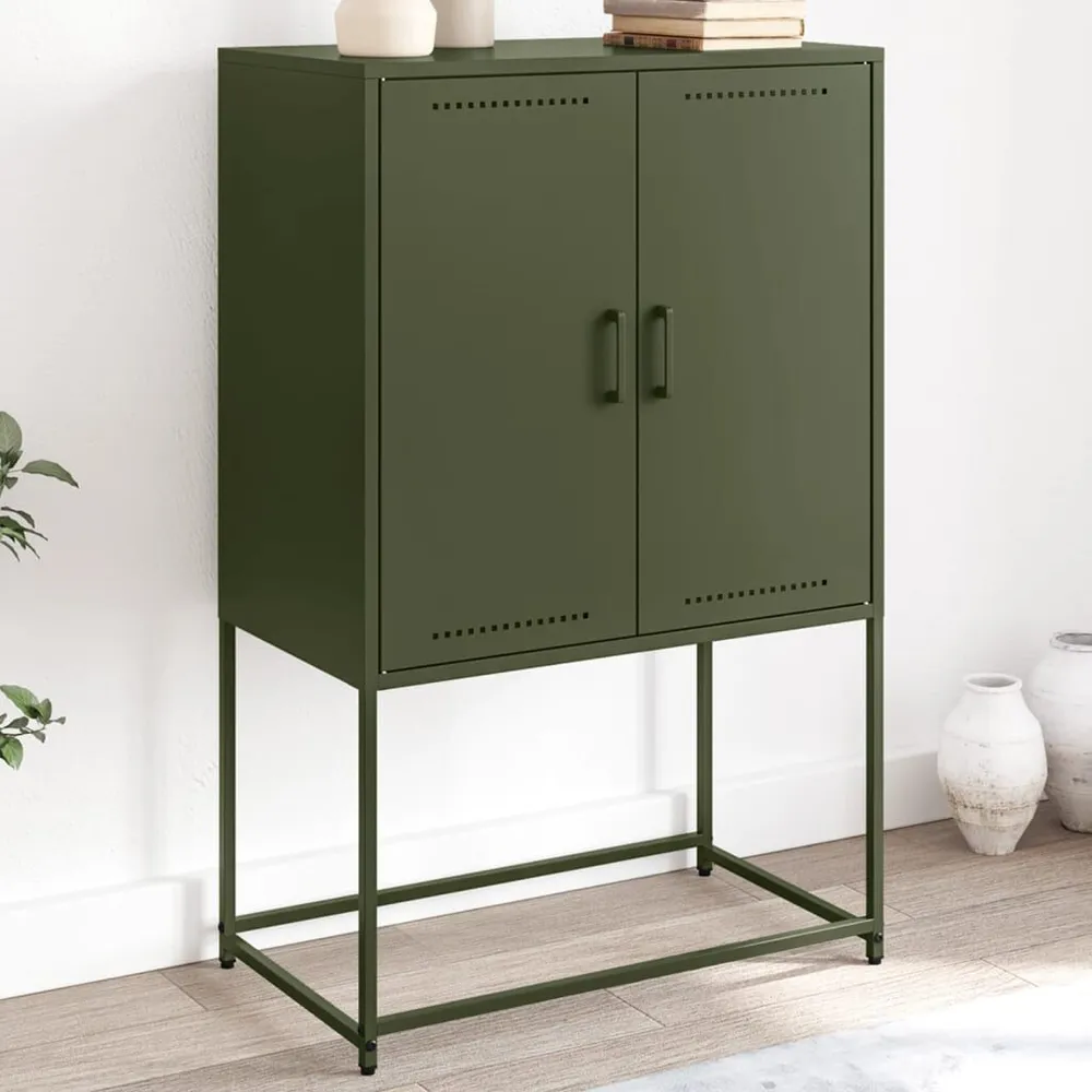 Credenza Verde Oliva 68,5x38,5x107 cm Acciaio