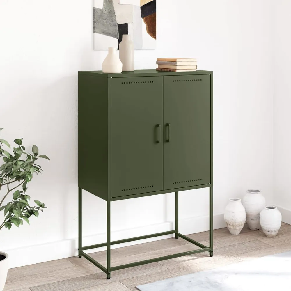 Credenza Verde Oliva 68,5x38,5x107 cm Acciaio
