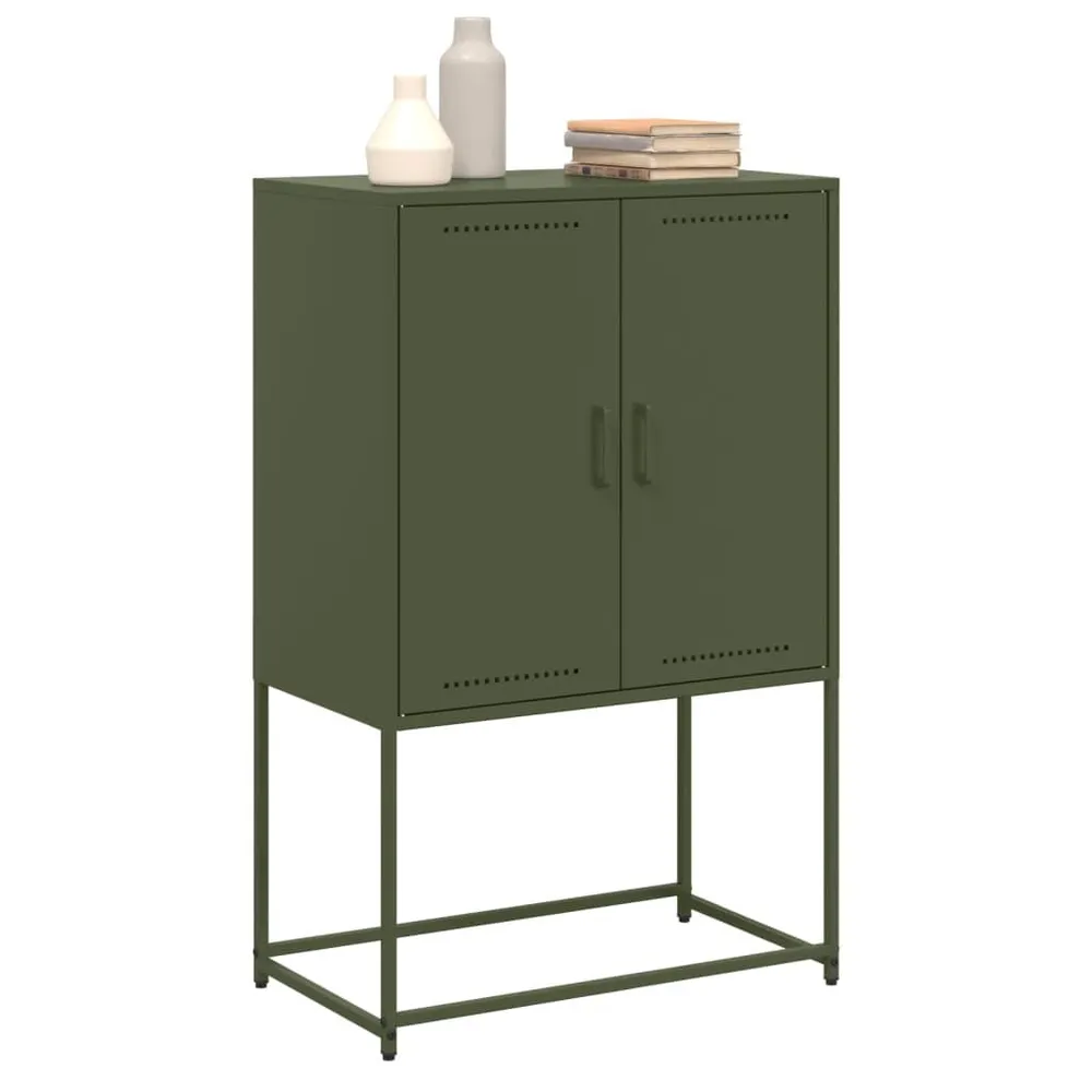 Credenza Verde Oliva 68,5x38,5x107 cm Acciaio