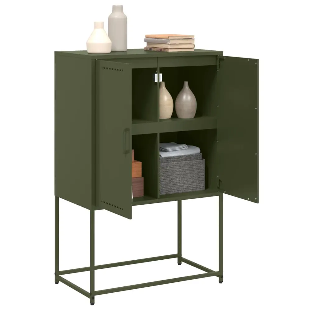 Credenza Verde Oliva 68,5x38,5x107 cm Acciaio