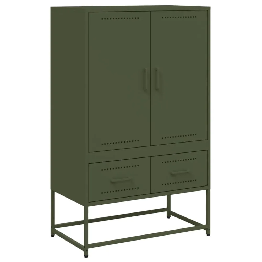 Credenza Verde Oliva 68x39x111,5 cm Acciaio