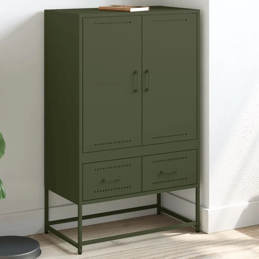 Credenza Verde Oliva 68x39x111,5 cm Acciaio