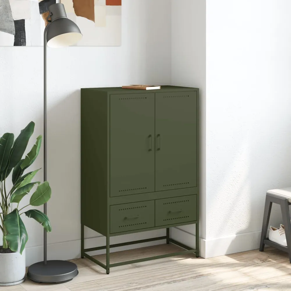 Credenza Verde Oliva 68x39x111,5 cm Acciaio