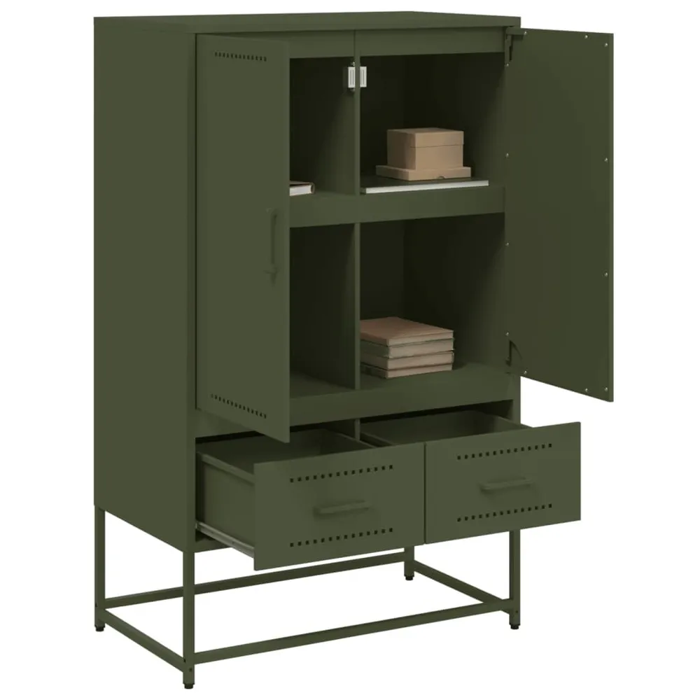 Credenza Verde Oliva 68x39x111,5 cm Acciaio