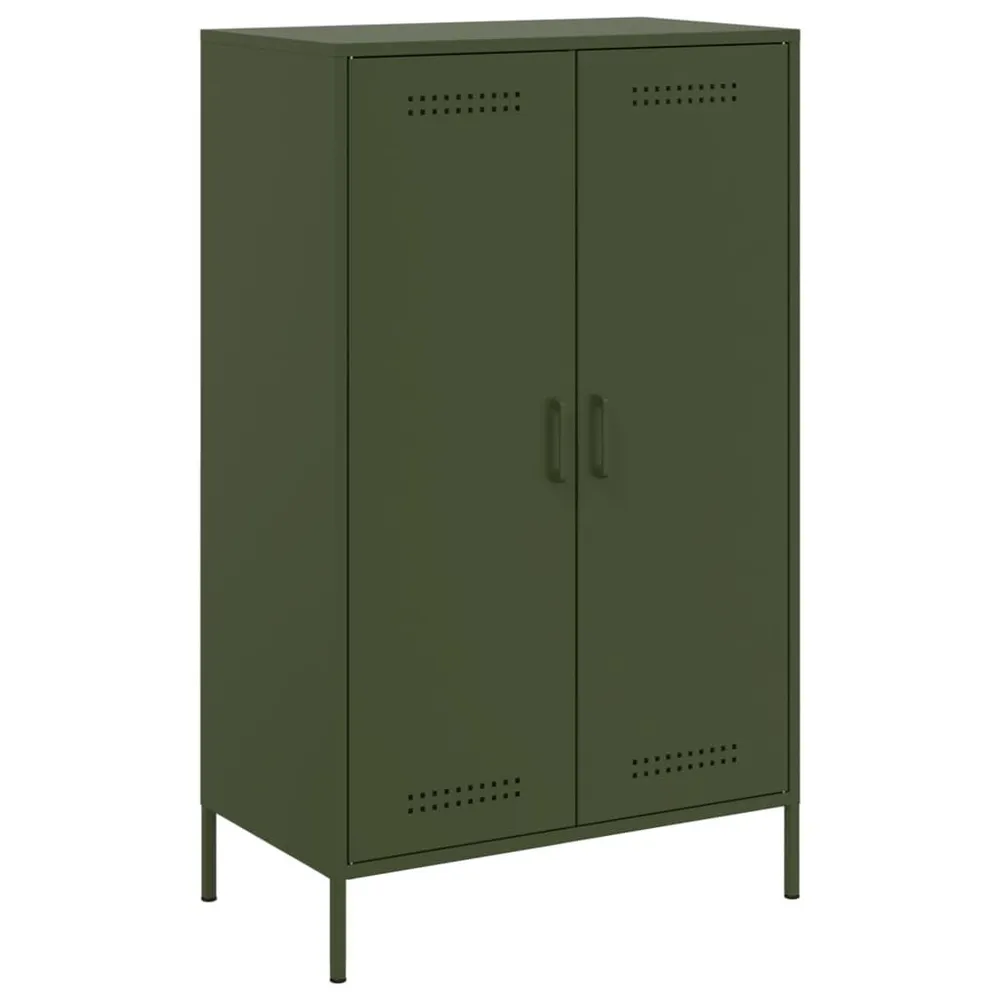 Credenza Verde Oliva 68x39x113 cm Acciaio