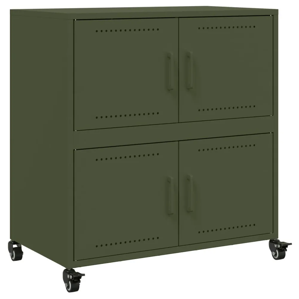 Credenza Verde Oliva 68x39x72 cm Acciaio