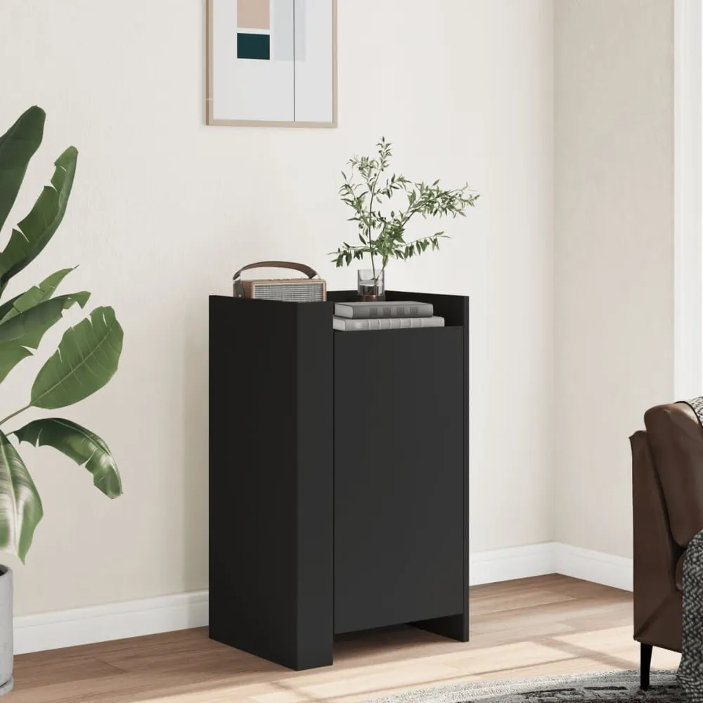 Credenza Vetrina Credenza Nera 45x35x75 cm Legno Multistrato
