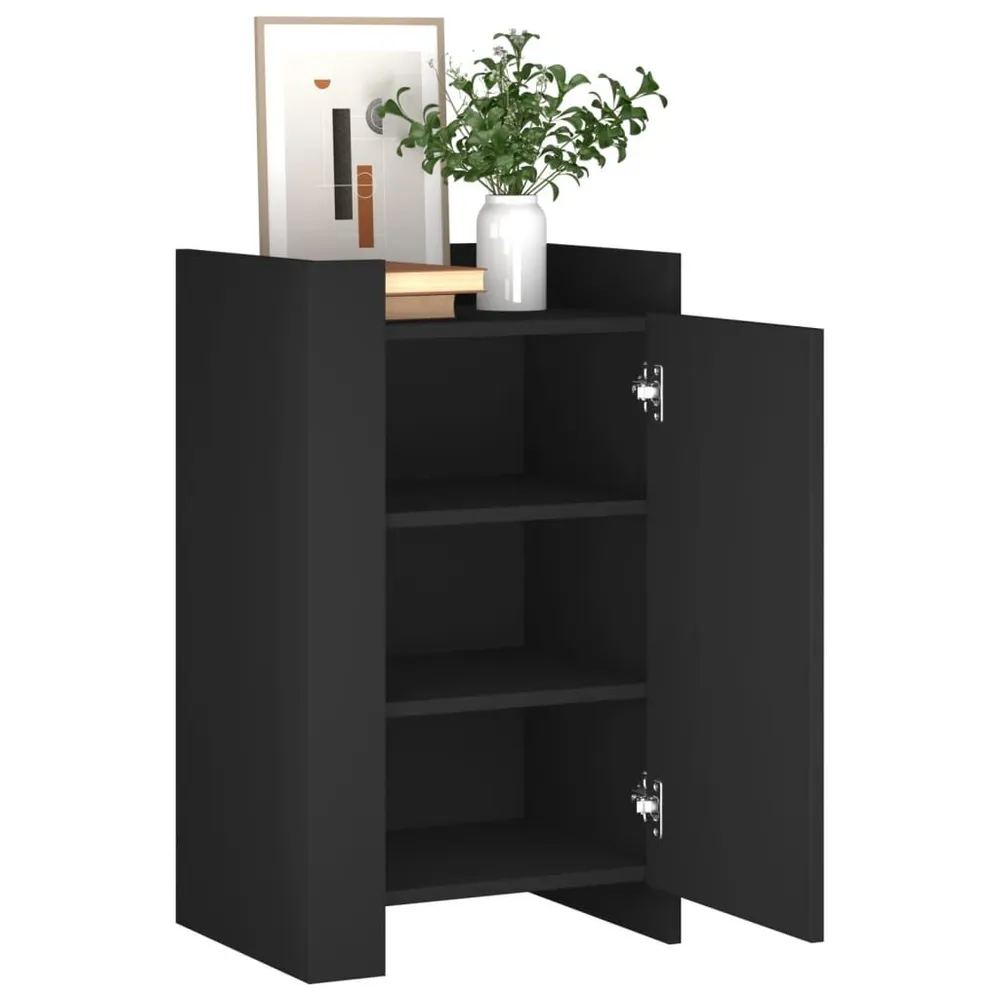 Credenza Vetrina Credenza Nera 45x35x75 cm Legno Multistrato
