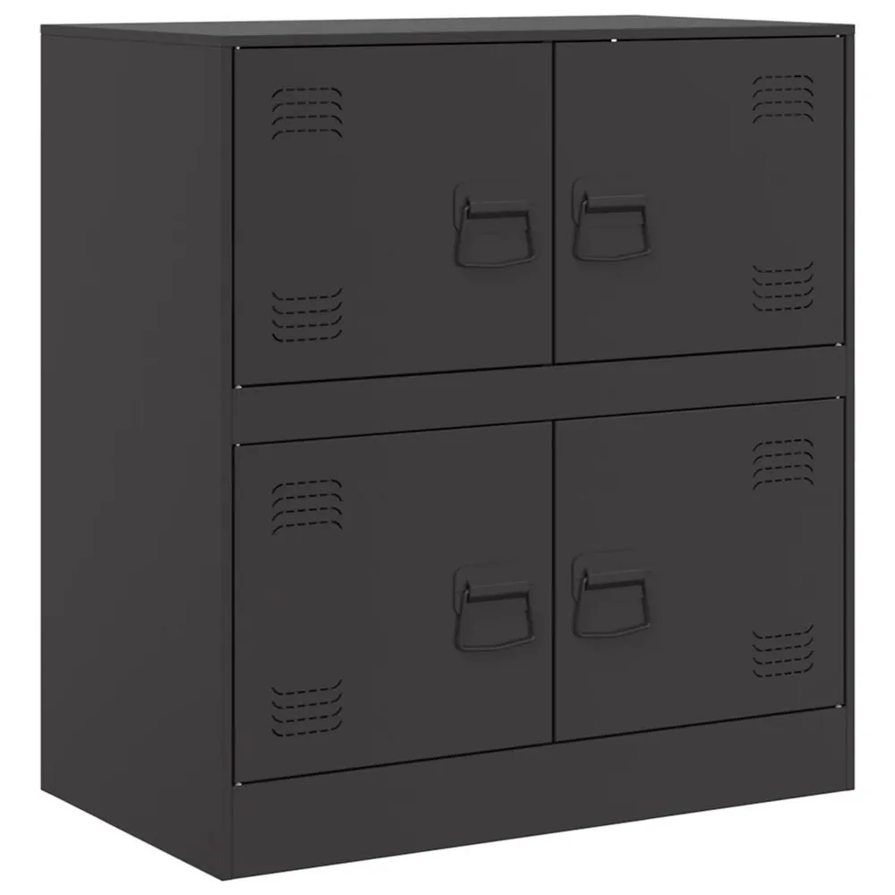 Credenza Vetrina Credenza Nera 67x39x73 cm Acciaio