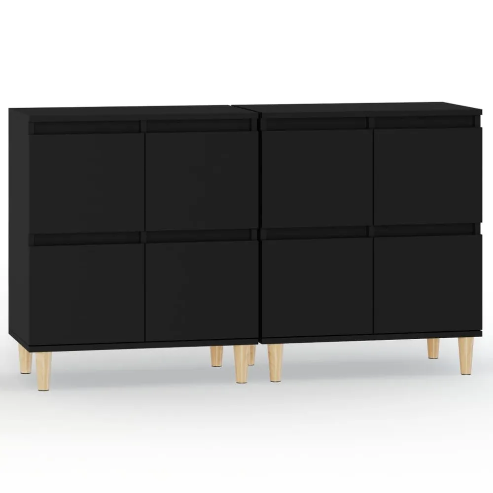 Credenze 2pz Nere 60x35x70 cm Legno Multistrato