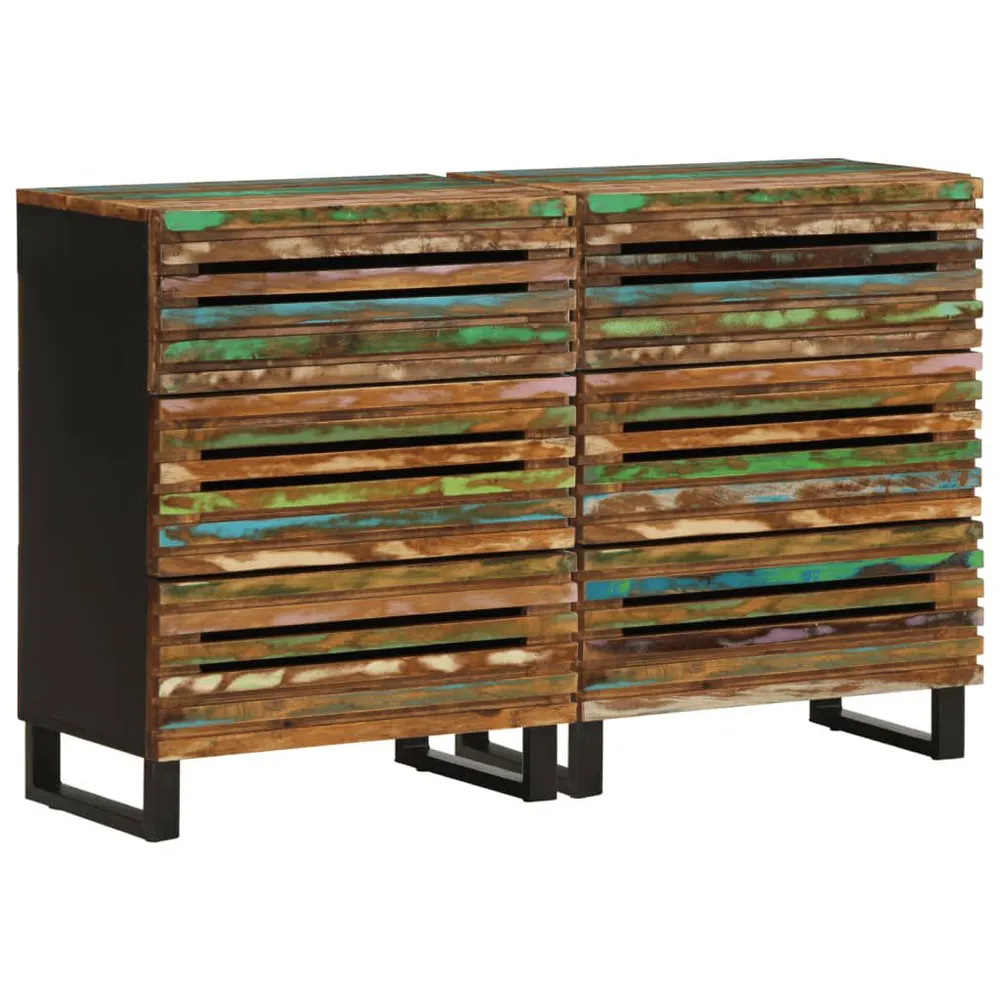 Credenze 2 pz 60x34x75 cm Legno Massello di Acacia