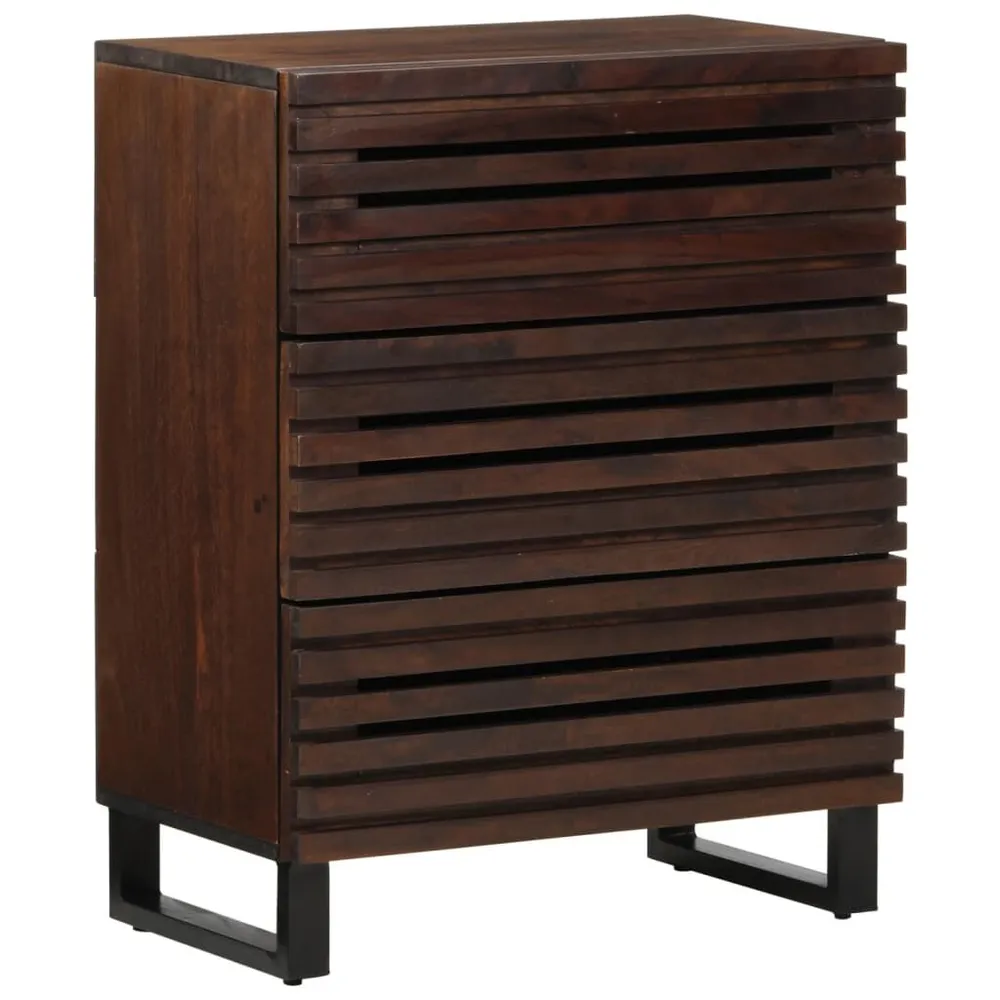 Credenze 2 pz 60x34x75 cm Legno Massello di Mango