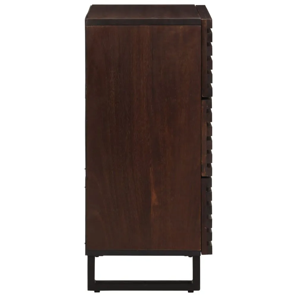 Credenze 2 pz 60x34x75 cm Legno Massello di Mango