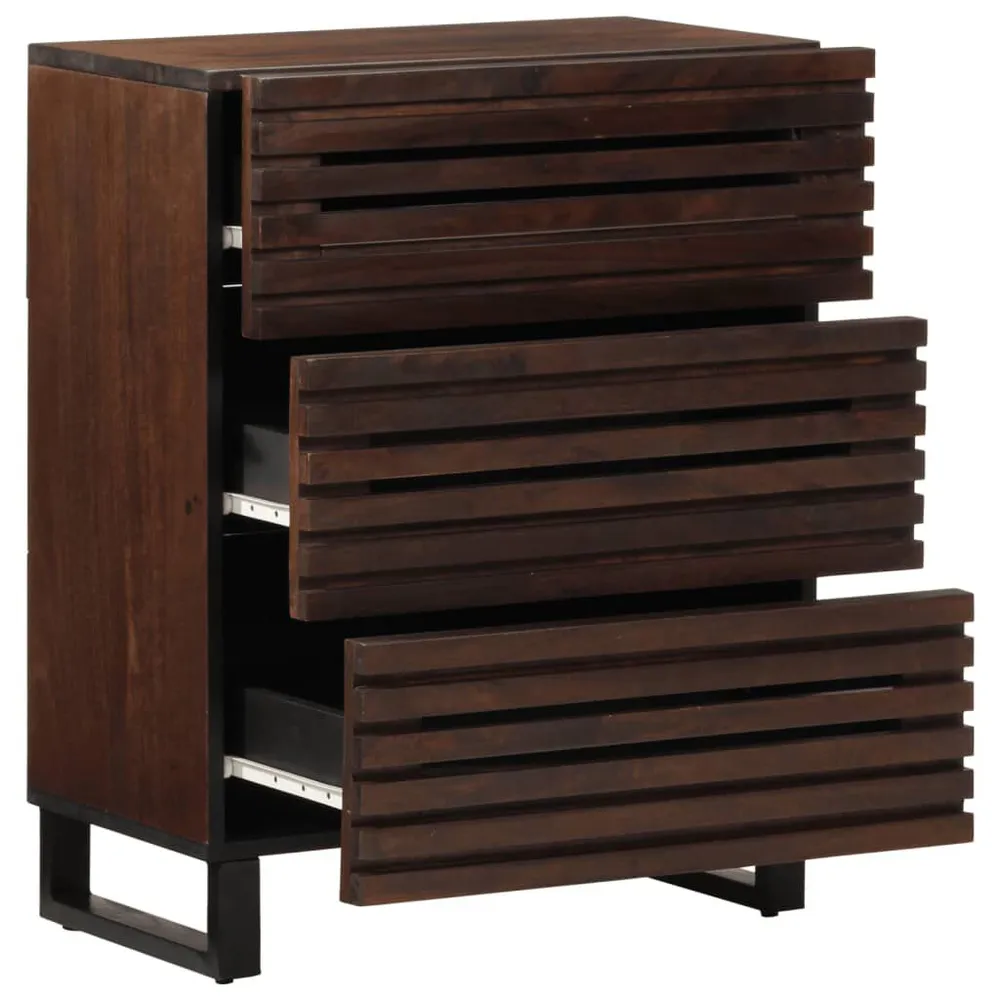 Credenze 2 pz 60x34x75 cm Legno Massello di Mango
