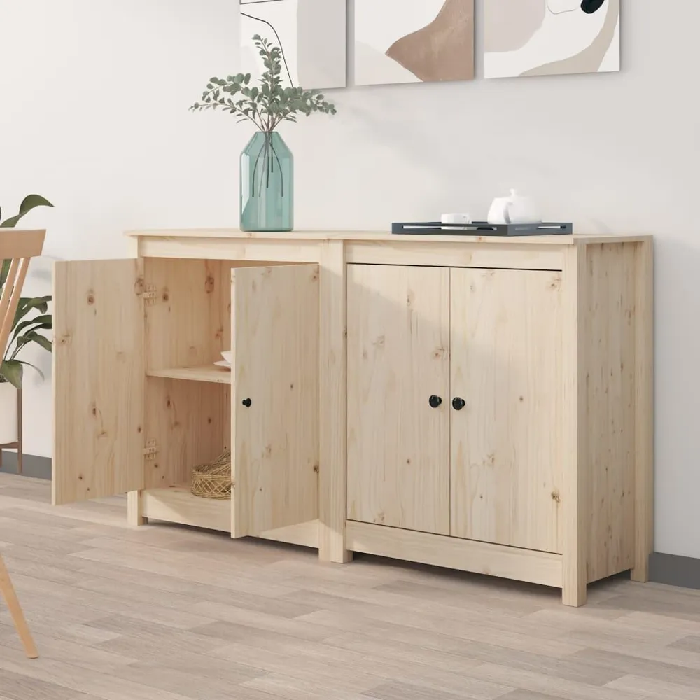 Credenze 2 pz 70x35x80 cm Legno Massello di Pino