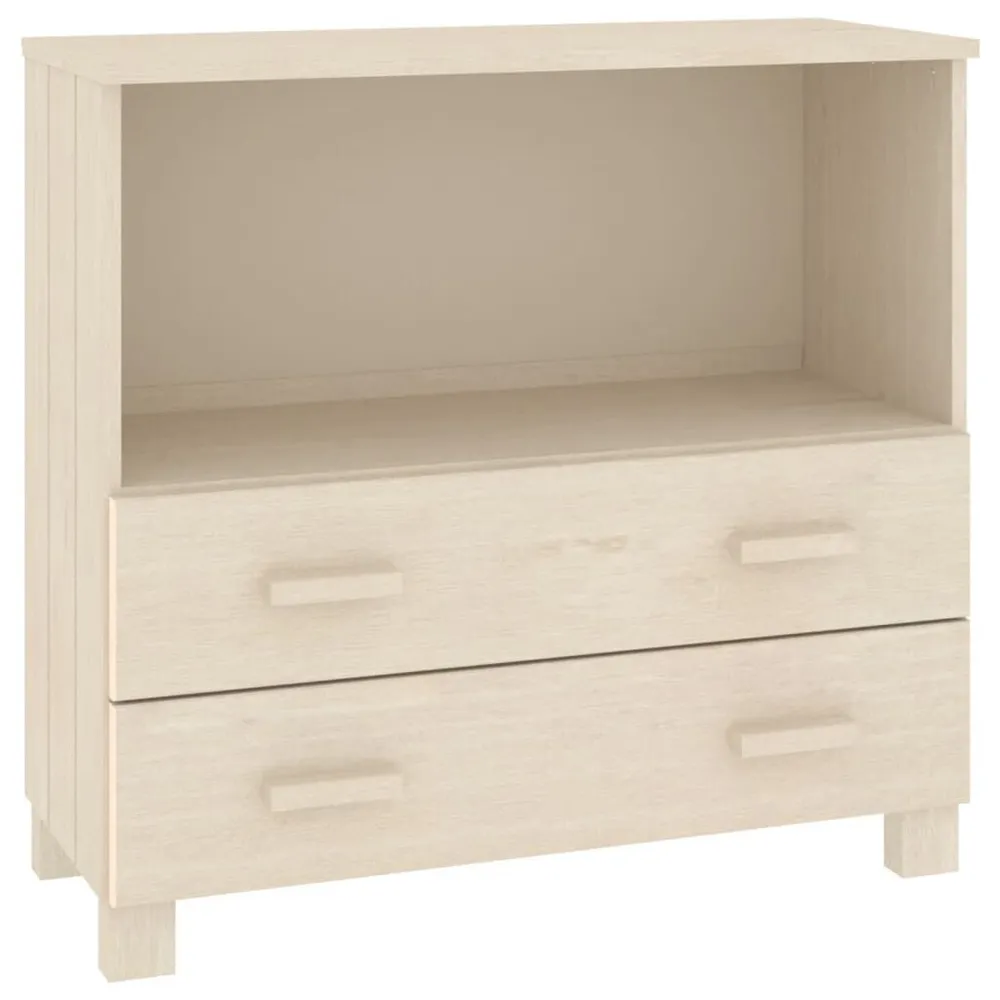 Design Moderno e Funzionale Credenza HAMAR ambra 85x35x80 cm Legno Massello di Pino