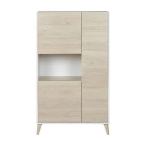 Mobile Angolo Credenza alta 3 ante scandinava KOLYMA - Quercia e Bianco