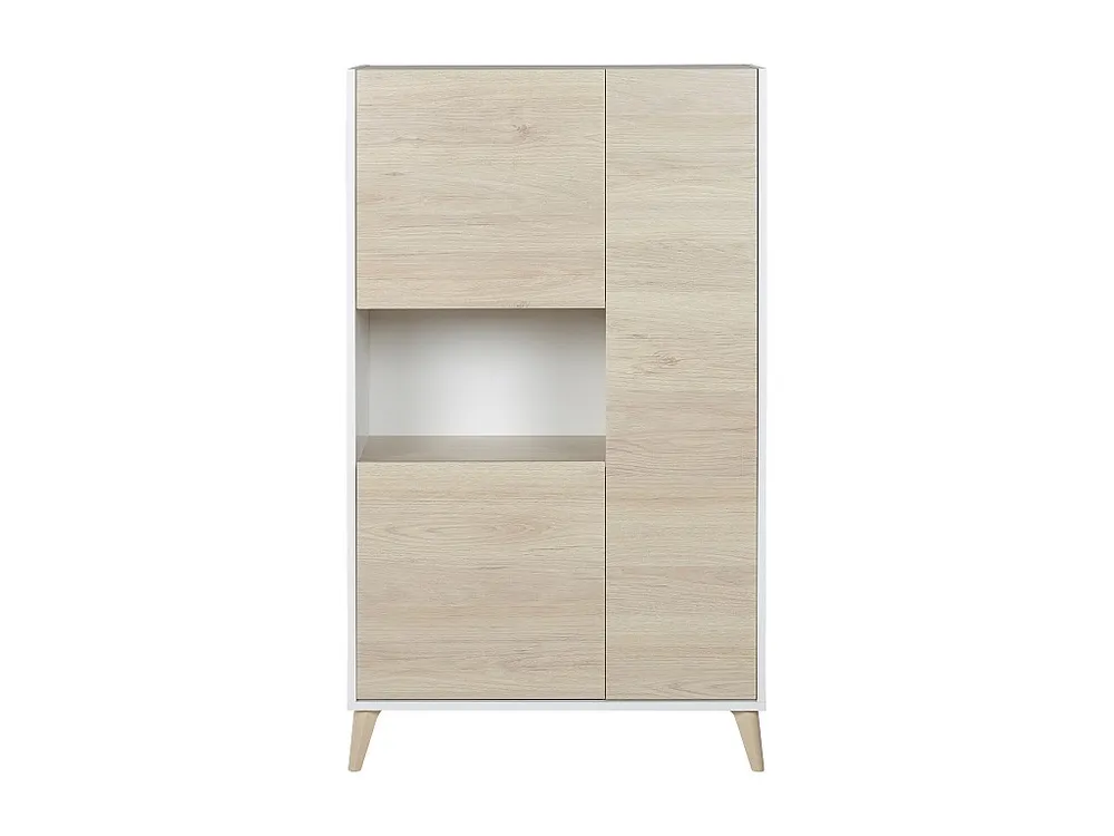 Mobile Angolo Credenza alta 3 ante scandinava KOLYMA - Quercia e Bianco