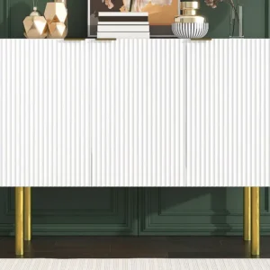 Mobile Angolo Credenza 3 ante con ripiani regolabili - MDF e pannelli di particelle - Bianco