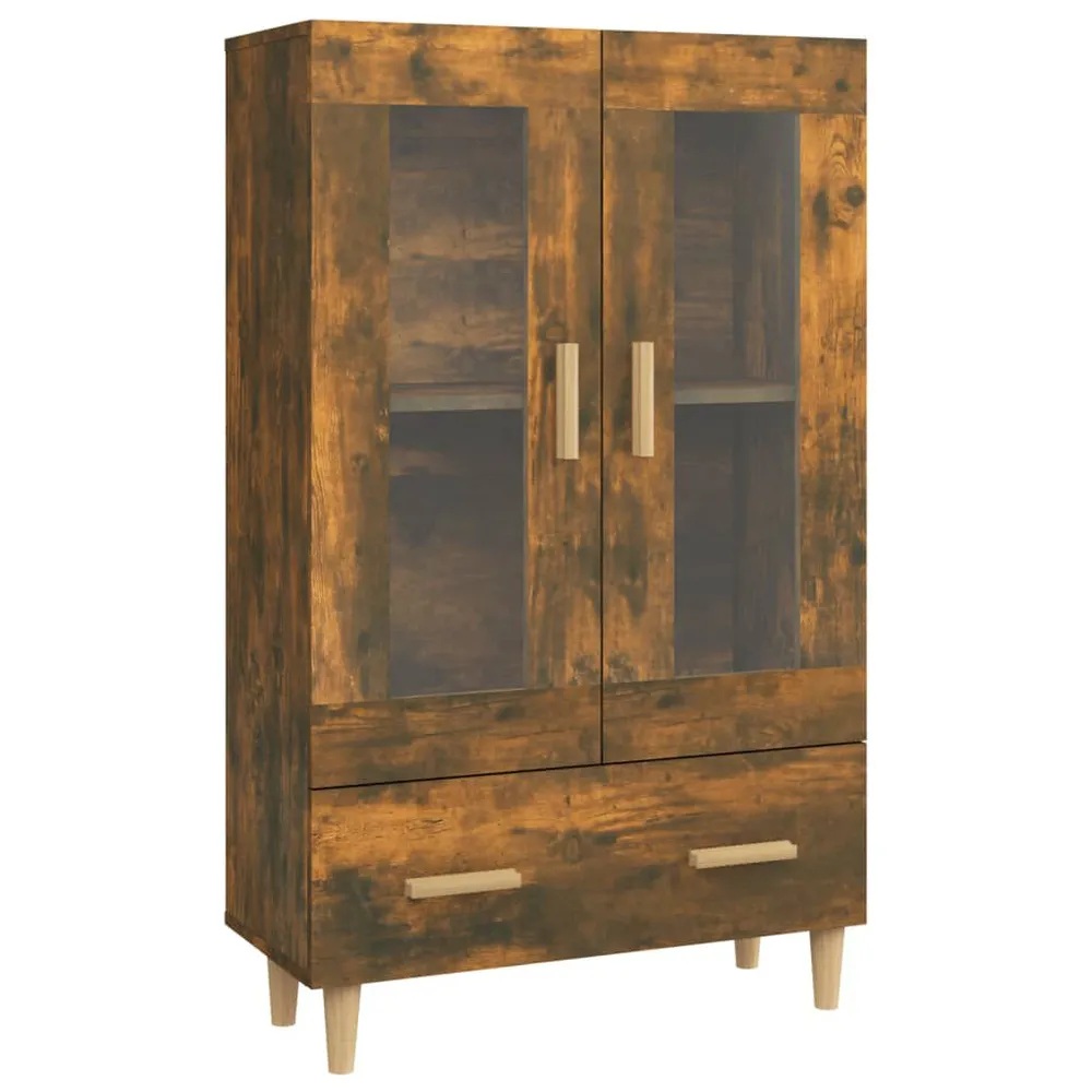 Mobile Angolo Credenza Rovere Fumo 70x31x115 cm Legno Multistrato