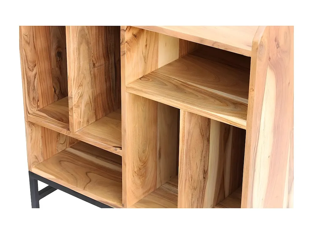 Mobiletto per vinili acacia e metallo BLUES - Consegna e Montaggio Inclusi