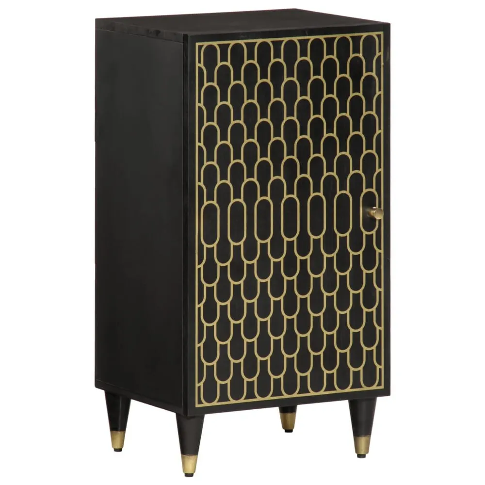 Panchetta con Contenitore Credenza 40x33x75 cm Legno Massello di Mango