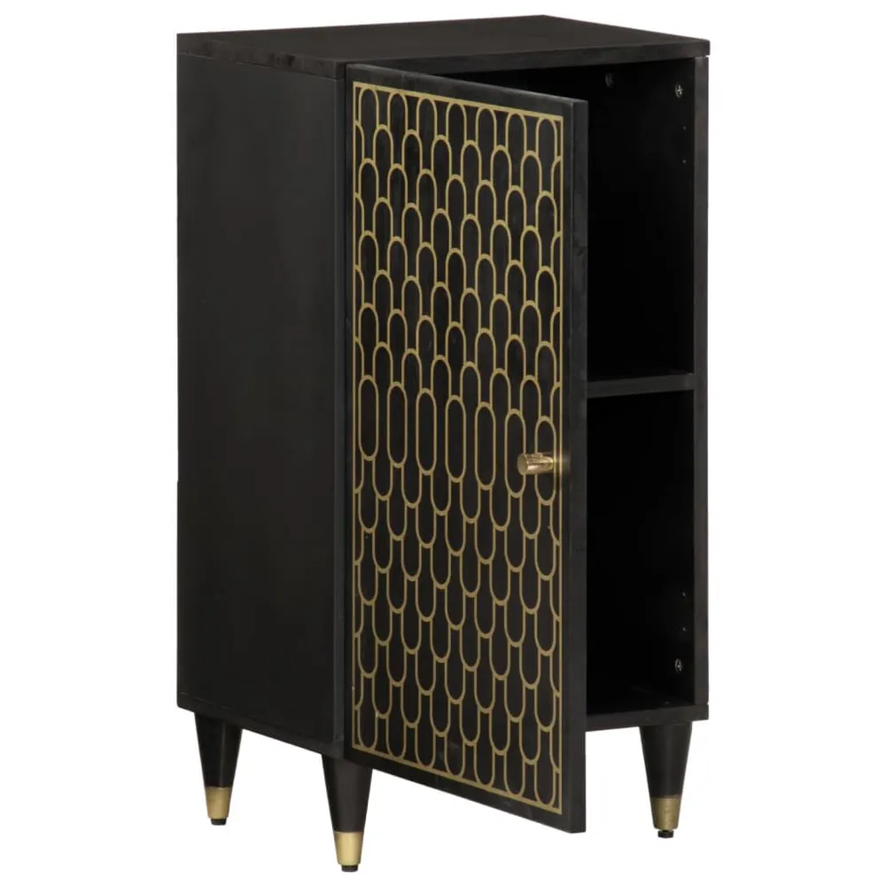 Panchetta con Contenitore Credenza 40x33x75 cm Legno Massello di Mango