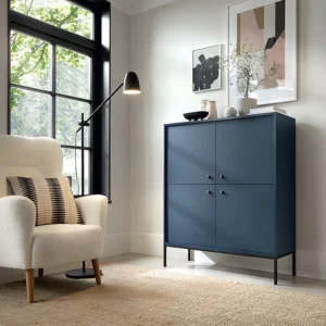 Panchetta con Contenitore Credenza alta Con 4 ante Blu BOGDAN