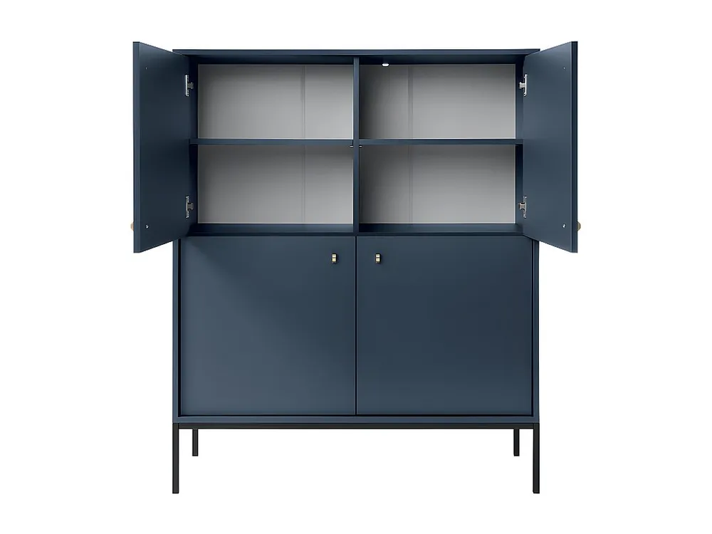 Panchetta con Contenitore Credenza alta Con 4 ante Blu BOGDAN