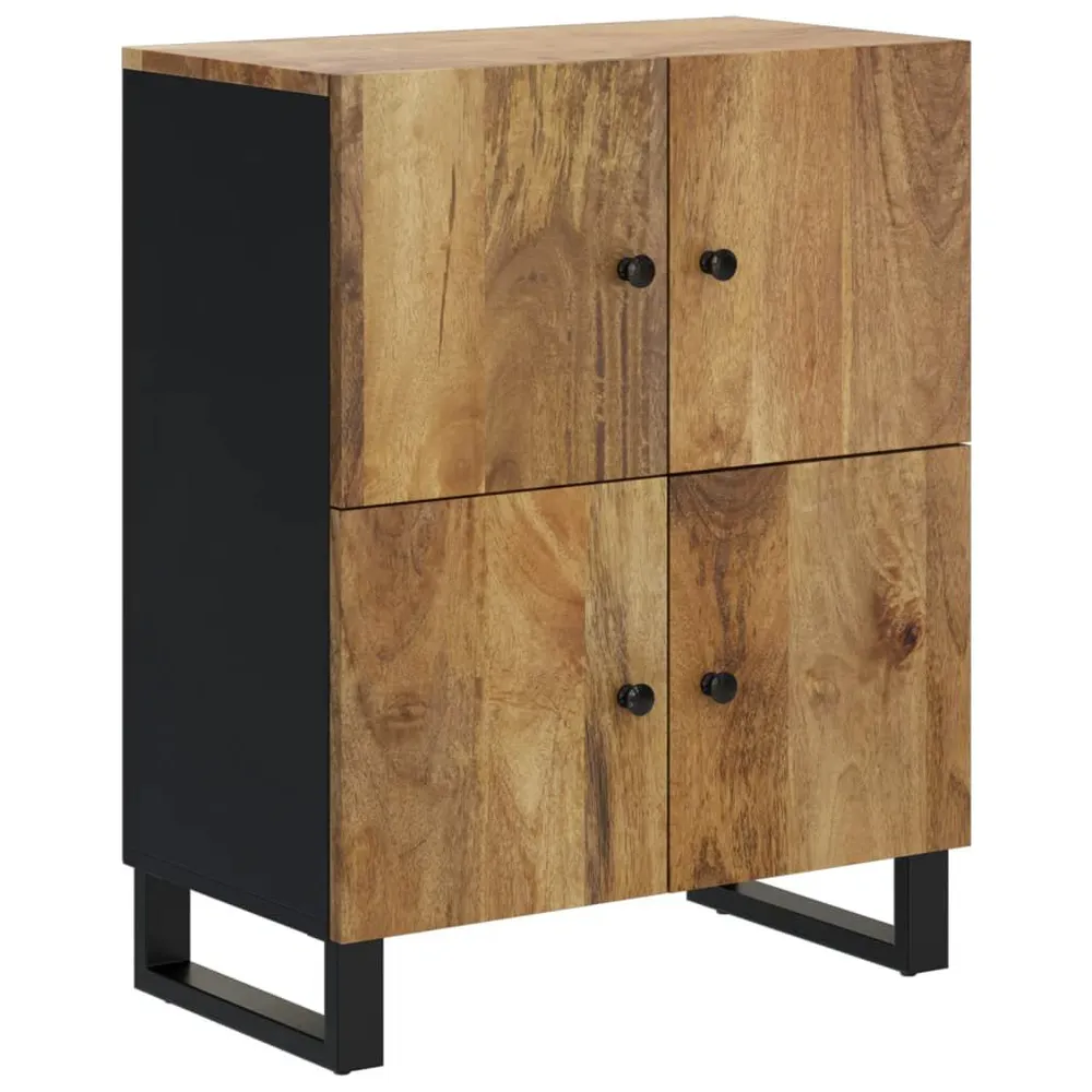Panchetta con Contenitore Credenza con 4 Ante 60x33x75 cm Legno Massello di Mango
