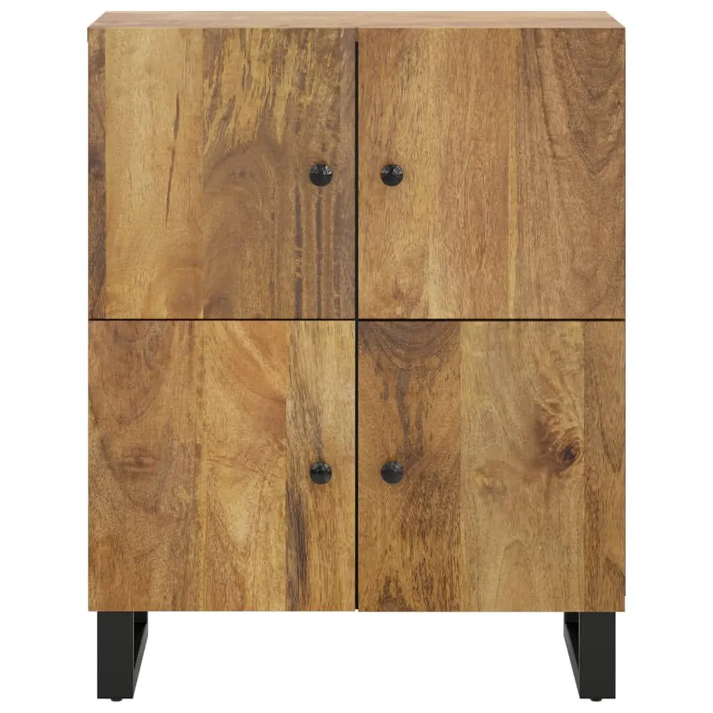 Panchetta con Contenitore Credenza con 4 Ante 60x33x75 cm Legno Massello di Mango