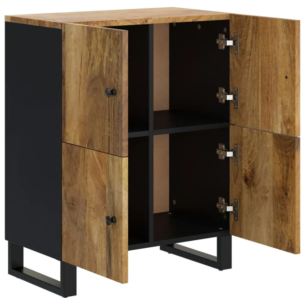 Panchetta con Contenitore Credenza con 4 Ante 60x33x75 cm Legno Massello di Mango