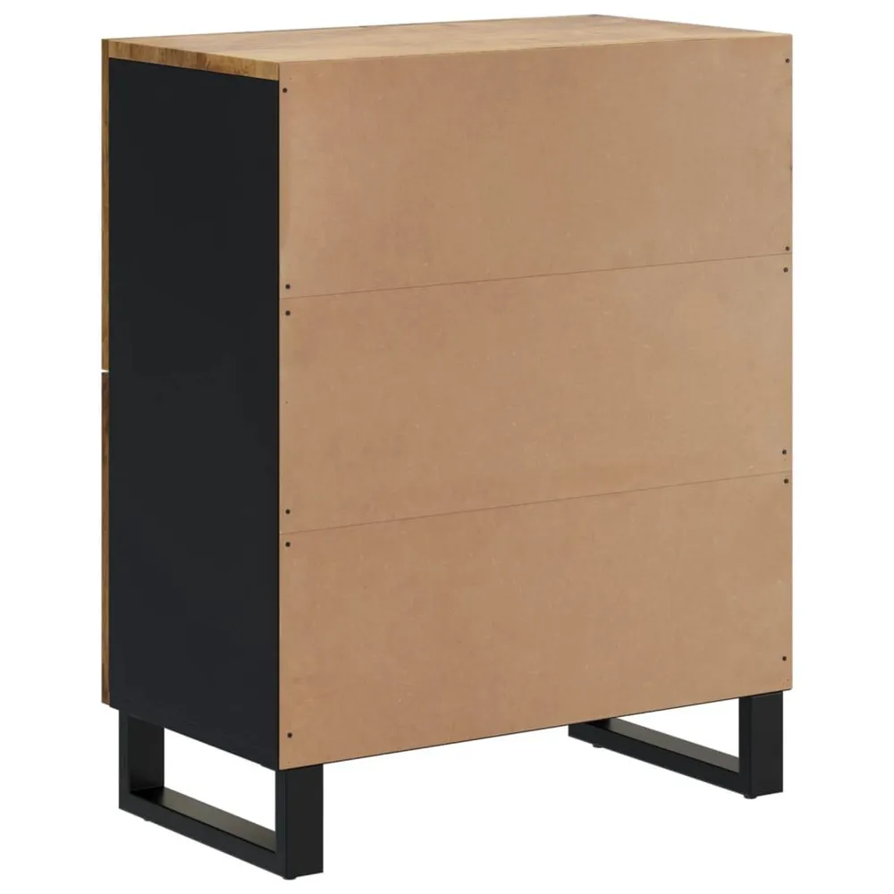 Panchetta con Contenitore Credenza con 4 Ante 60x33x75 cm Legno Massello di Mango