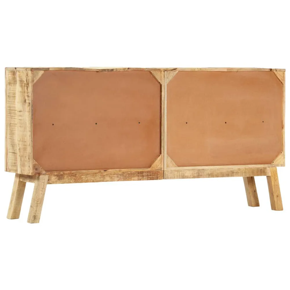 Panchetta con Contenitore Credenza Marrone e Nera 160x30x80 cm Massello di Mango Grezzo