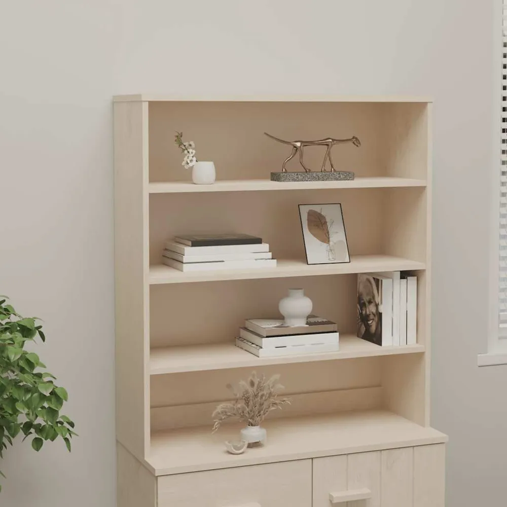 Panchetta con Contenitore Piano Credenza HAMAR ambra 90x35x100 cm Legno Massello di Pino