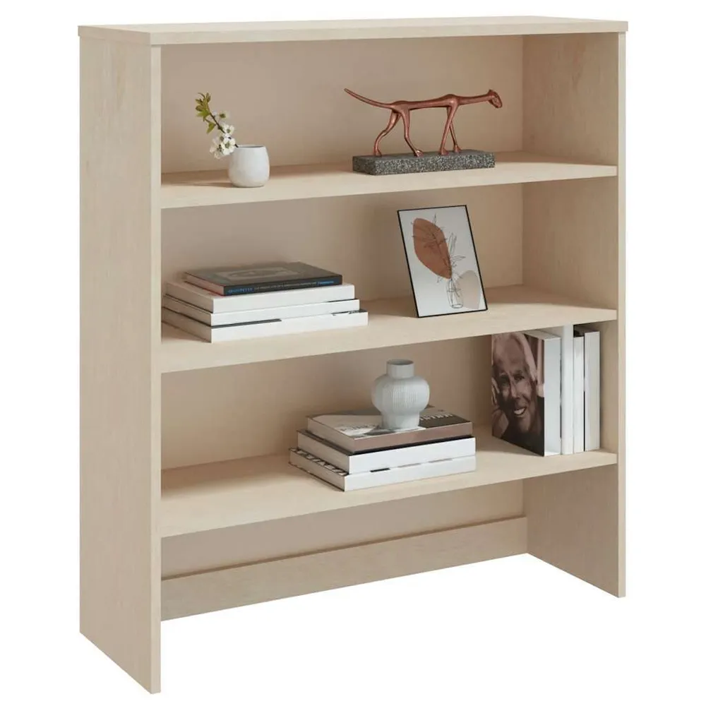 Panchetta con Contenitore Piano Credenza HAMAR ambra 90x35x100 cm Legno Massello di Pino